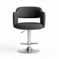 Swivel chair with adjustable height in dark gray fabric and silver base 60 x 60 x 85cm