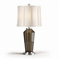 Smoky glass table lamp with fabric shade 30 x 30 x 50cm