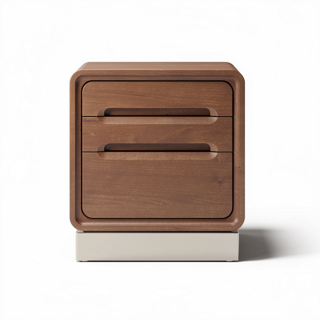Wooden nightstand with two drawers designed for bedroom storage 45 x 40 x 50cm